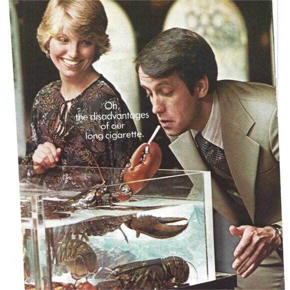 Benson & Hedges 100 Cigarette Ad Lobster 1970s Vintage Print Ad 9 inch Tall - Picture 2 of 4